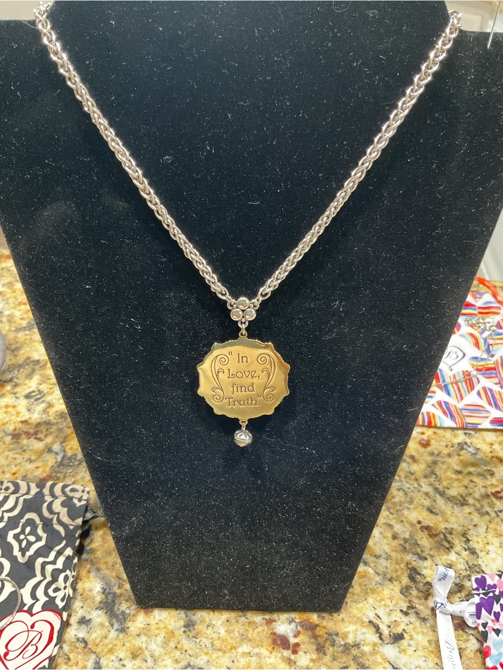 Brighton Gold and Silver Medallion Pendant Necklace - Picture 2 of 4